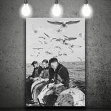 Fishermen Photo Black And White Print, Fishing Boat Canvas Prints Wall Art Home Decor