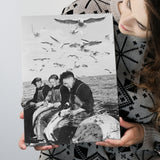 Fishermen Photo Black And White Print, Fishing Boat Canvas Prints Wall Art Home Decor