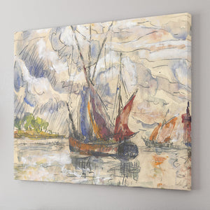 Fishing Boats In La Rochelle C 1919 21 Canvas Wall Art - Canvas Prints, Prints For Sale, Painting Canvas