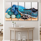Fitness Motivation, Sporty Girl Gift Workout Motivation Fitness 5 Panels B,Large Canvas,Canvas Prints Wall Art Home Decor