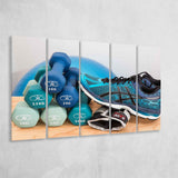 Fitness Motivation, Sporty Girl Gift Workout Motivation Fitness 5 Panels B,Large Canvas,Canvas Prints Wall Art Home Decor