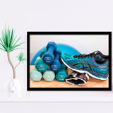 Fitness Motivation, Sporty Girl Gift Workout Motivation Fitness Framed Art Prints Wall Art Decor,Black Frame, Ready to hang