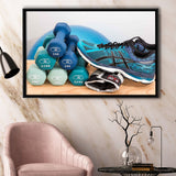 Fitness Motivation, Sporty Girl Gift Workout Motivation Fitness Framed Canvas Prints Wall Art Decor, Black Floating Frame