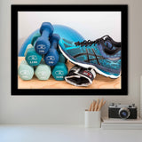 Fitness Motivation, Sporty Girl Gift Workout Motivation Fitness Framed Art Prints Wall Art Decor,Black Frame, Ready to hang