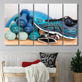 Fitness Motivation, Sporty Girl Gift Workout Motivation Fitness 5 Panels B,Large Canvas,Canvas Prints Wall Art Home Decor