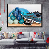 Fitness Motivation, Sporty Girl Gift Workout Motivation Fitness Framed Canvas Prints Wall Art Decor, Black Floating Frame