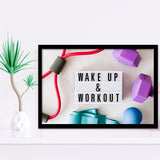 Fitness, Workout Motivation Art Framed Art Prints Wall Art Decor,Black Frame, Ready to hang