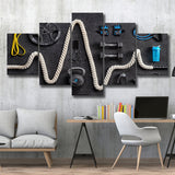 Fitness Wall Art Workout Wall Art Fitness Decor 5 Piece Canvas Prints Wall Art Decor, Multi Panels, Mixed Canvas