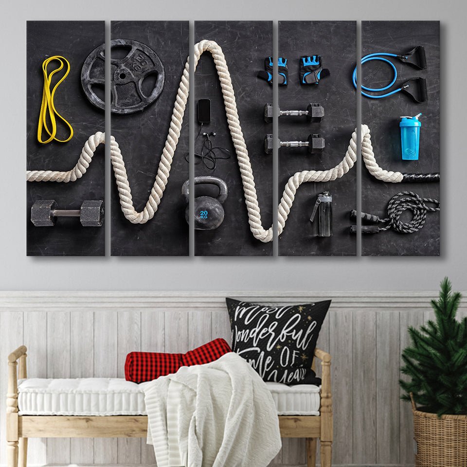 Fitness Wall Art Workout Wall Art Fitness Decor Piece B Canvas