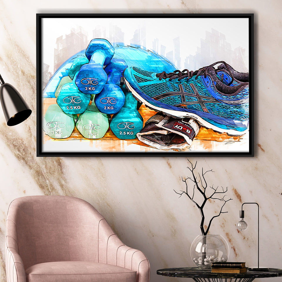 Fitness Framed Canvas Prints Wall Art Decor - Painting Canvas, Framed Picture, Home Decor