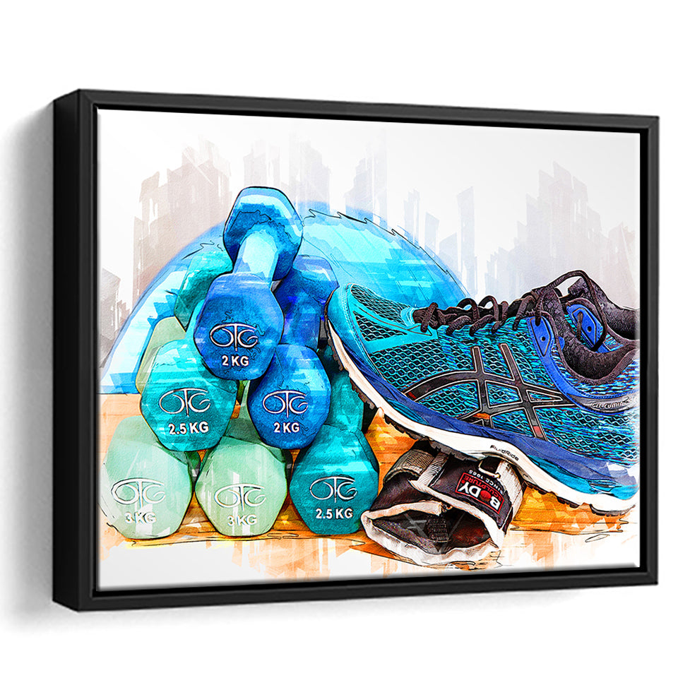 Fitness Framed Canvas Prints Wall Art Decor - Painting Canvas, Framed Picture, Home Decor