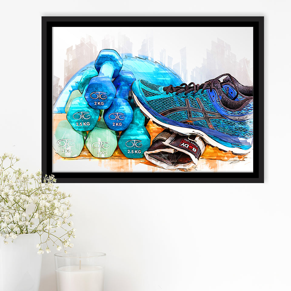Fitness Framed Canvas Prints Wall Art Decor - Painting Canvas, Framed Picture, Home Decor
