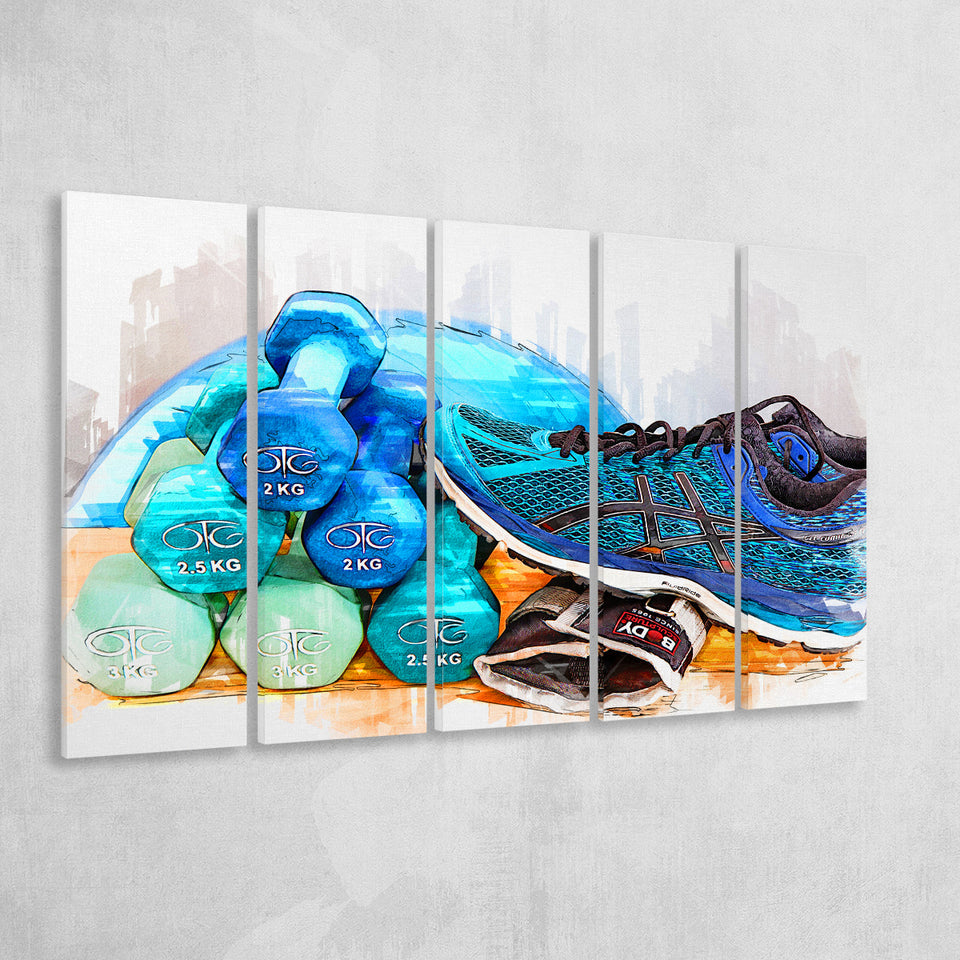 Fitness 5 Piece B Canvas Prints Wall Art Decor, Multi Panels,Large Canvas, Home Decor
