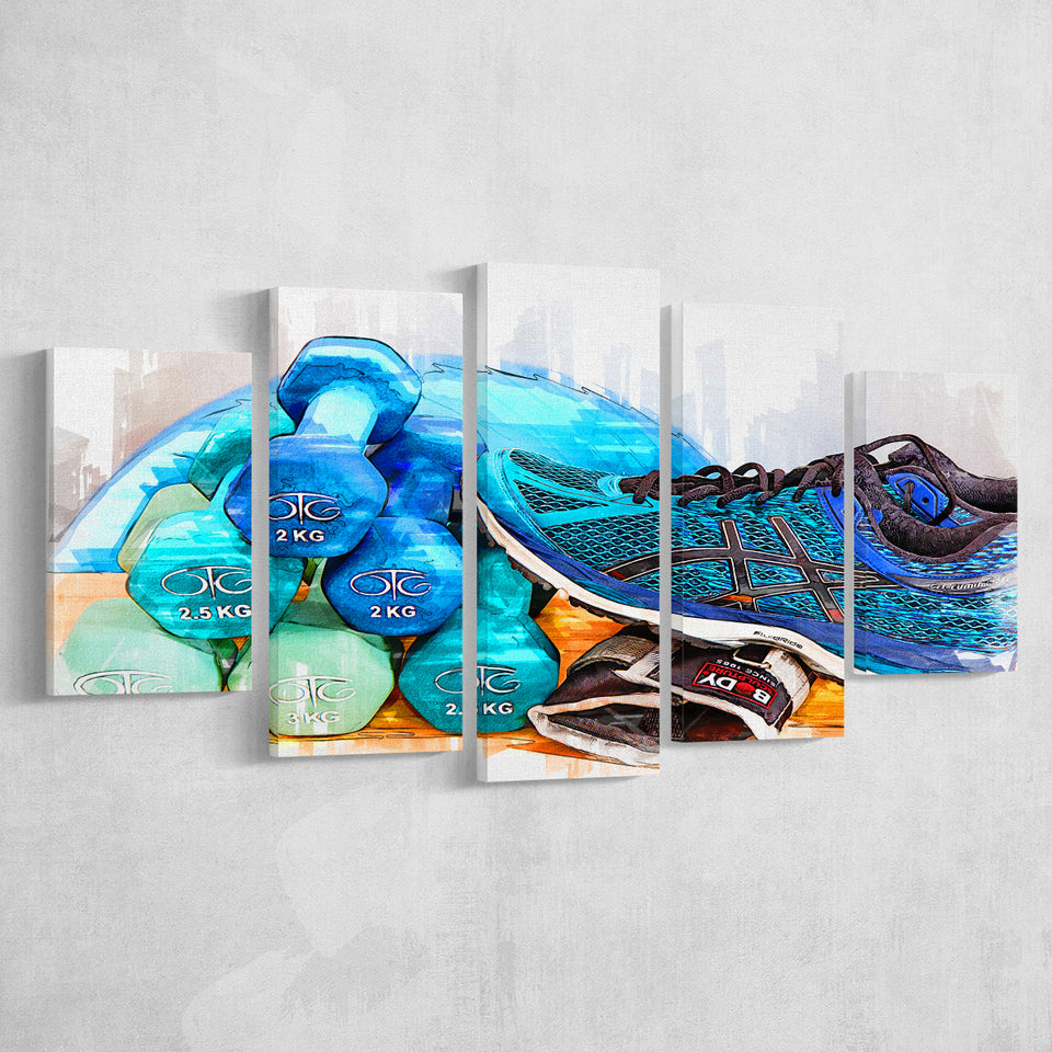 Fitness 5 Pieces Canvas Prints Wall Art Decor - Painting Canvas, Mixed Canvas, Multi Panels
