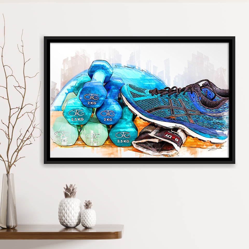 Fitness Framed Canvas Prints Wall Art Decor - Painting Canvas, Framed Picture, Home Decor