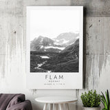 Flam, Norway Black And White Art Canvas Prints Wall Art Home Decor