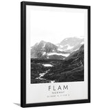 Flam, Norway Black And White Art Framed Art Prints Wall Art Decor, Framed Picture