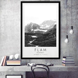 Flam, Norway Black And White Art Framed Art Prints Wall Art Decor, Framed Picture