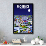 Florence SC Art V1, Large Canvas, Framed Canvas Print Wall Art Home Decor, Floating Frame