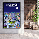 Florence SC Art V1, Large Canvas, Framed Canvas Print Wall Art Home Decor, Floating Frame