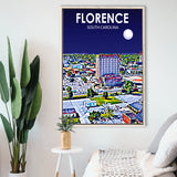 Florence SC Art V1, Large Canvas, Framed Canvas Print Wall Art Home Decor, Floating Frame
