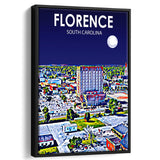Florence SC Art V1, Large Canvas, Framed Canvas Print Wall Art Home Decor, Floating Frame