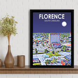 Florence SC Art V1, Large Canvas, Framed Canvas Print Wall Art Home Decor, Floating Frame