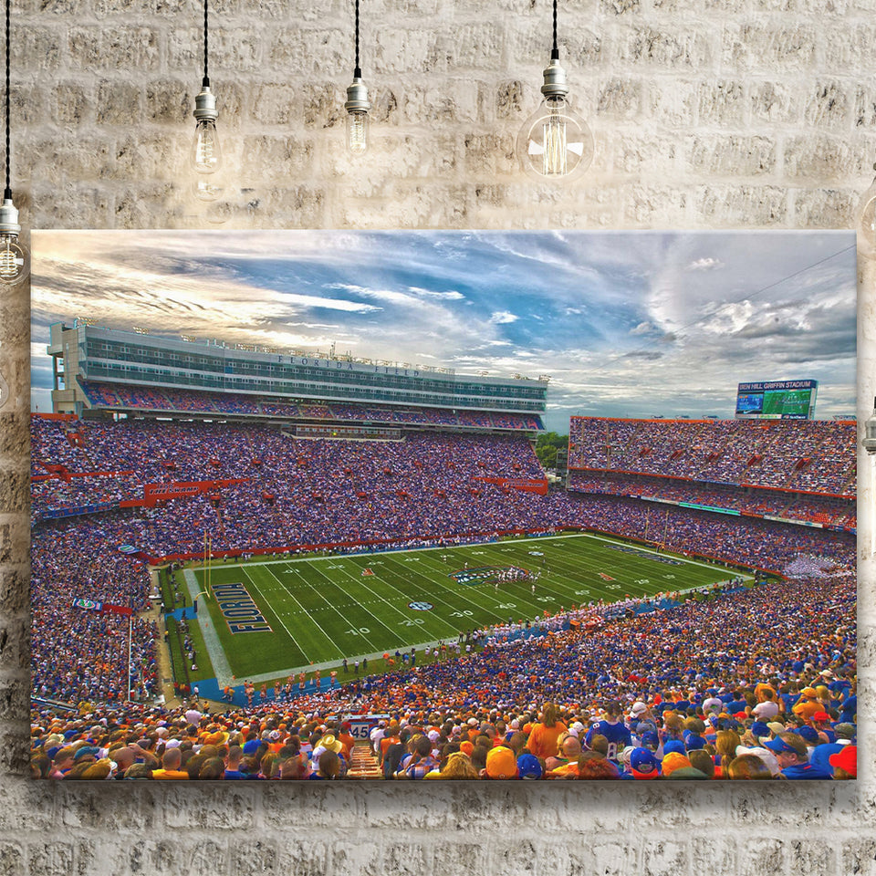 Florida Gators Stadium Canvas Prints Stadium Ben Hill Griffin Stadium Wall Art,Sport Stadium Art Prints, Fan Gift, Wall Decor