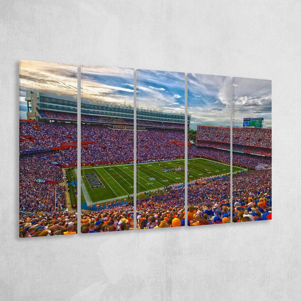 Florida Gators Stadium Canvas Prints Stadium Ben Hill Griffin Stadium Wall Art,Multi Panels B,Sport Stadium Art Prints, Fan Gift