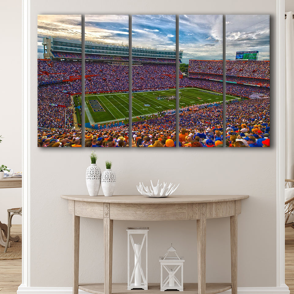 Florida Gators Stadium Canvas Prints Stadium Ben Hill Griffin Stadium Wall Art,Multi Panels B,Sport Stadium Art Prints, Fan Gift