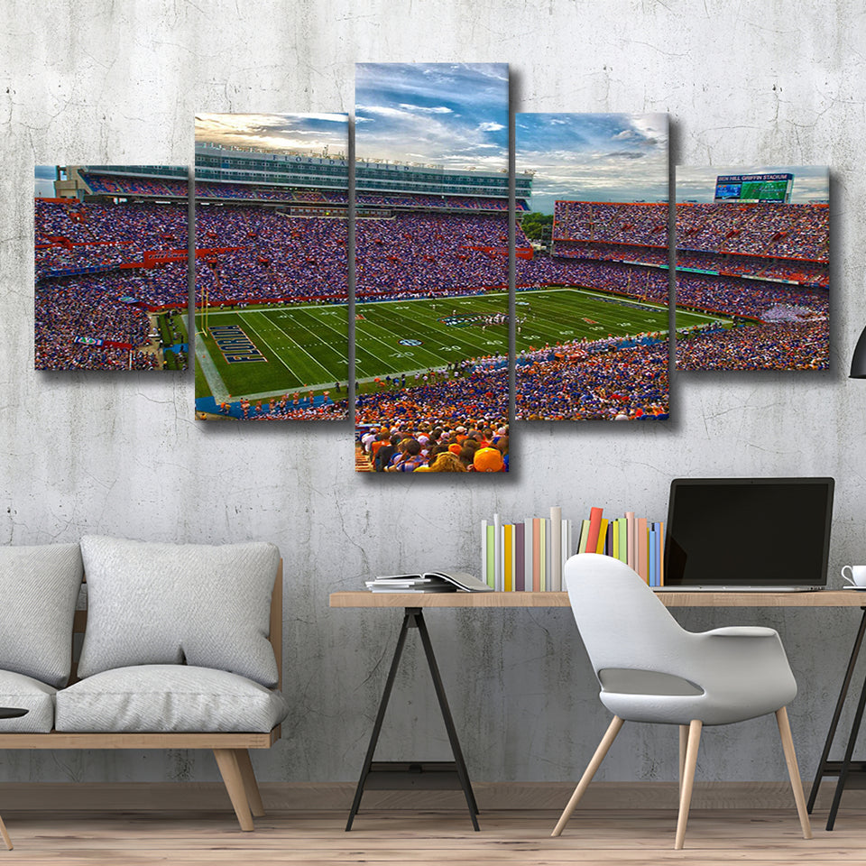 Florida Gators Stadium Canvas Prints Stadium Ben Hill Griffin Stadium Wall Art,Multi Panels,Sport Stadium Art Prints, Fan Gift