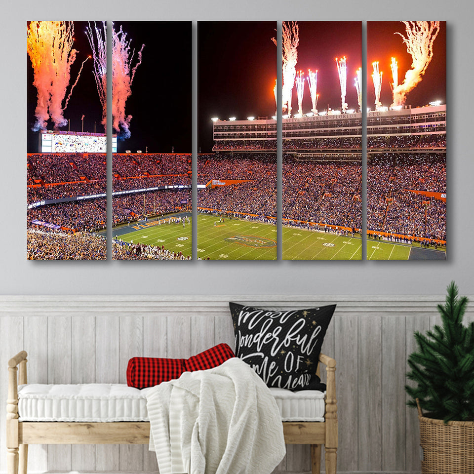 Florida Gators Stadium Canvas Prints Ben Hill Griffin Stadium Wall Art,Multi Panels B,Sport Stadium Art Prints, Fan Gift
