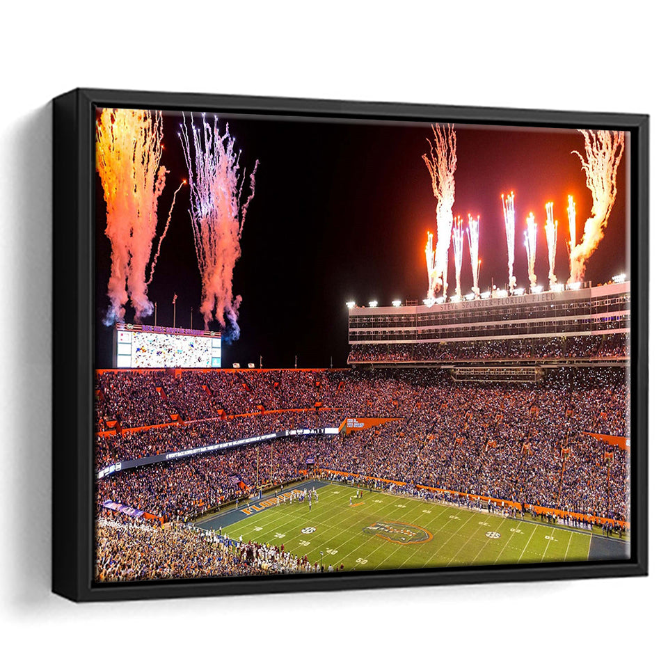 Florida Gators Stadium Framed Canvas Prints Ben Hill Griffin Stadium Wall Art,Sport Stadium Art Prints, Fan Gift