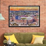 Florida State Seminoles Doak Campbell Stadium Watercolor, Sport Prints Fan Gift, Framed Art Prints Wall Art Decor