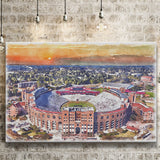 Florida State Seminoles Doak Campbell Stadium Watercolor, Sport Art Prints Fan Gift, Canvas Prints Wall Art Decor