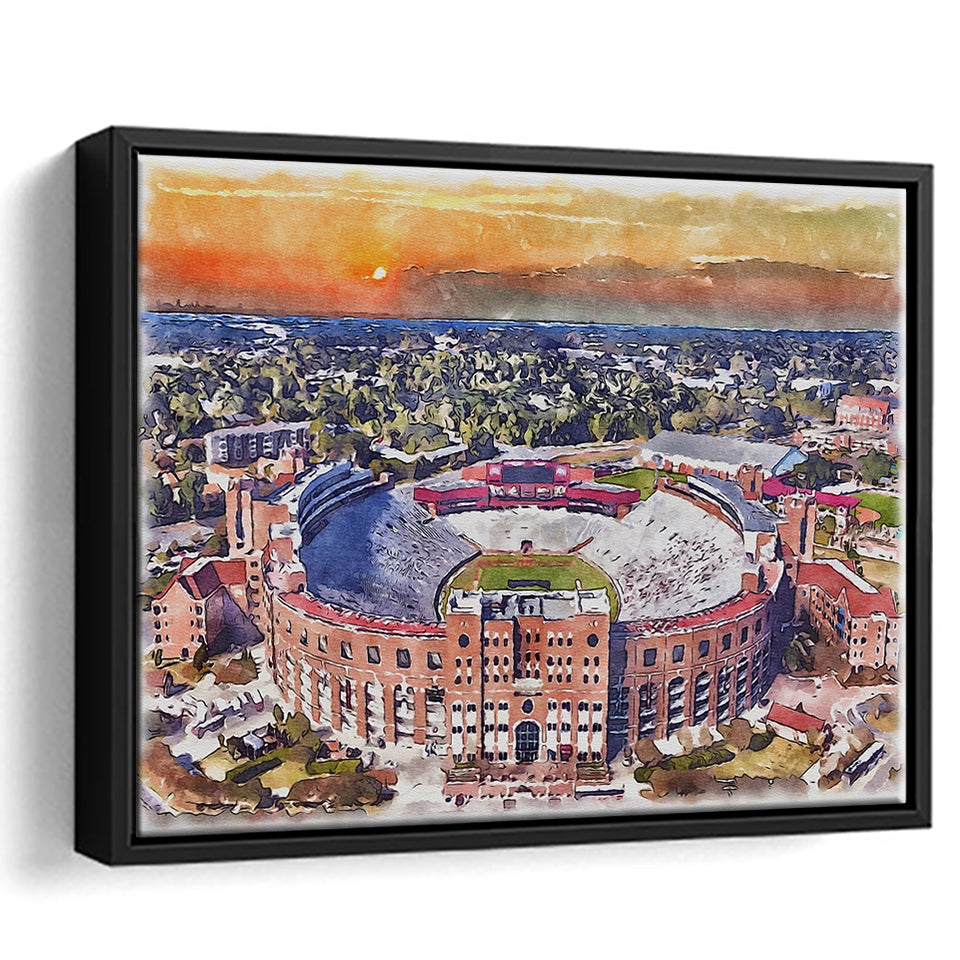 Florida State Seminoles Doak Campbell Stadium Watercolor, Sport Art Prints Fan Gift, Framed Canvas Prints Wall Art Decor