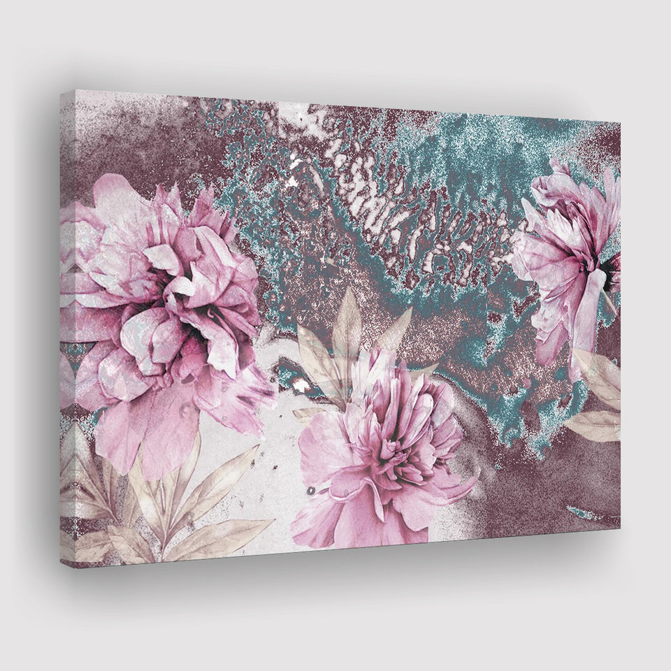 Flower Wall art Pink Peony Flower Blossoms Canvas Nature Art Canvas Prints Wall Art - Painting Prints, Wall Decor, Art Prints