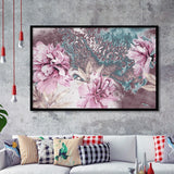 Flower Wall art Pink Peony Flower Blossoms Canvas Nature Art Framed Art Prints Wall Decor - Painting Prints, Framed Picture