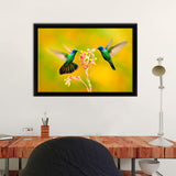 Fluttering Hummingbirds Canvas Wall Art - Framed Art, Prints For Sale, Painting For Sale, Framed Canvas, Painting Canvas