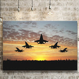 Flying Airplanes Sunset Canvas Prints Wall Art - Painting Canvas, Art Prints, Wall Decor, Home Decor, Prints for Sale