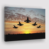 Flying Airplanes Sunset Canvas Prints Wall Art - Painting Canvas, Art Prints, Wall Decor, Home Decor, Prints for Sale