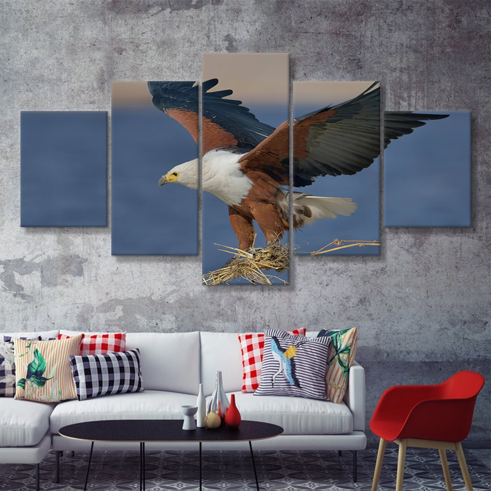 Flying Eagle 5 Pieces Canvas Prints Wall Art - Painting Canvas, Multi Panel, Wall Decor, Canvas Art