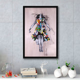 Flying In The Sky Street Art Graffiti, Framed Canvas Prints Wall Art Home Decor,Floating Frame, Ready to Hang