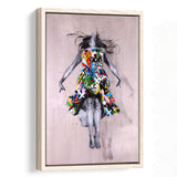 Flying In The Sky Street Art Graffiti, Framed Canvas Prints Wall Art Home Decor,Floating Frame, Ready to Hang
