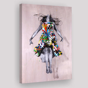 Flying In The Sky Street Art Graffiti, Canvas Prints Wall Art Home Decor, Ready to Hang