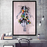 Flying In The Sky Street Art Graffiti, Framed Art Prints Wall Art Home Decor, Ready to Hang