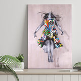 Flying In The Sky Street Art Graffiti, Canvas Prints Wall Art Home Decor, Ready to Hang