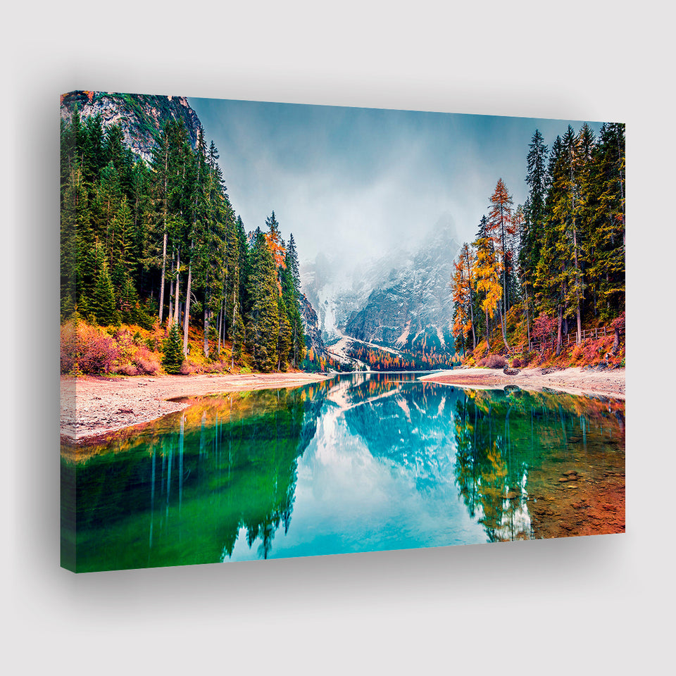Fog Mountain Canvas Prints Wall Art Decor - Painting Canvas,Home Decor, Ready to Hang