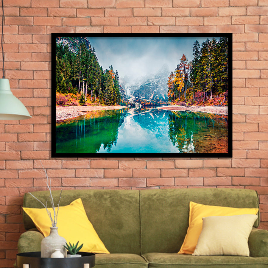 Fog Mountain Framed Art Prints Wall Art Decor, Framed Picture, Home Decor