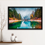 Fog Mountain Framed Canvas Prints Wall Art Decor, Framed Picture, Floating Frame